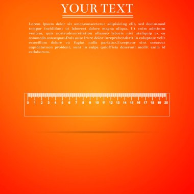 Yeşilaycı sembolü. Cetvel simgesi turuncu zemin üzerine izole. Düz tasarım. Vektör çizim