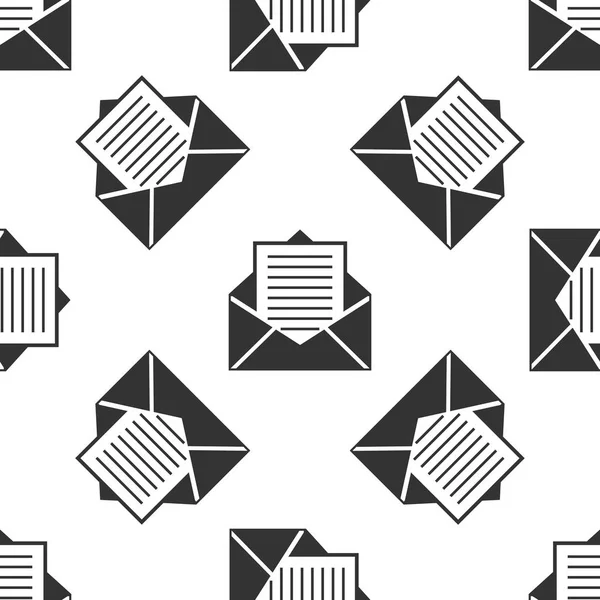 Patrón sin costura del icono de correo electrónico y correo electrónico sobre fondo blanco. Envolvente símbolo e-mail. Señal de correo electrónico. Diseño plano. Ilustración vectorial — Vector de stock