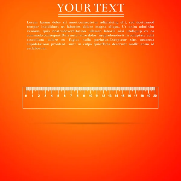 Passer symbool. Liniaal pictogram geïsoleerd op een oranje achtergrond. Platte ontwerp. Vectorillustratie — Stockvector