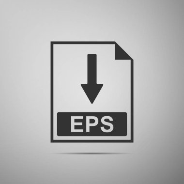 EPS dosyası belge simgesi. Gri arka plan üzerinde izole Eps düğme simgesini indirin. Düz tasarım. Vektör çizim