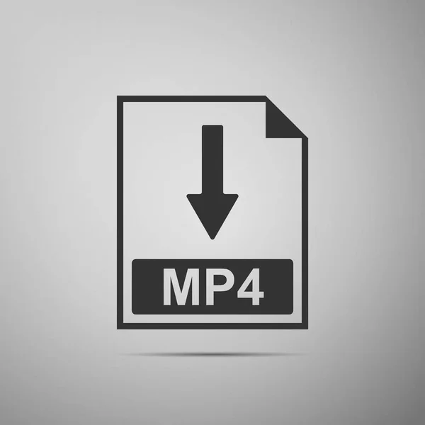 Icono del documento del archivo MP4. Descargar icono del botón MP4 aislado sobre fondo gris. Diseño plano. Ilustración vectorial — Archivo Imágenes Vectoriales