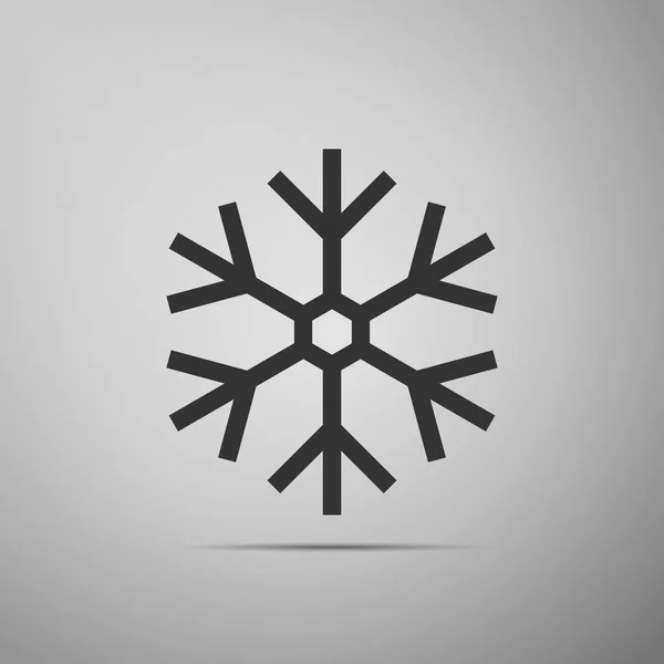 Icono de copo de nieve aislado sobre fondo gris. Diseño plano. Ilustración vectorial — Archivo Imágenes Vectoriales