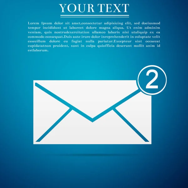 Alınan iletiyi kavramı. Yeni, e-posta gelen ileti, sms. Posta teslim hizmeti. Zarf simgesi üzerinde mavi arka plan izole. Düz tasarım. Vektör çizim — Stok Vektör