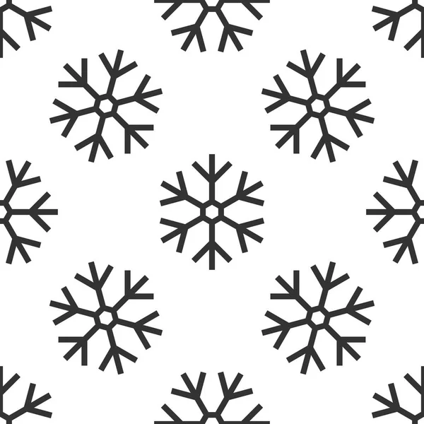 Icône flocon de neige motif sans couture sur fond blanc. Design plat. Illustration vectorielle — Image vectorielle