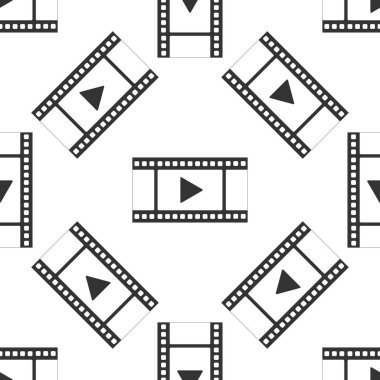 Video simgesi Dikişsiz desen beyaz arka plan üzerinde oynamak. Düz tasarım. Vektör çizim