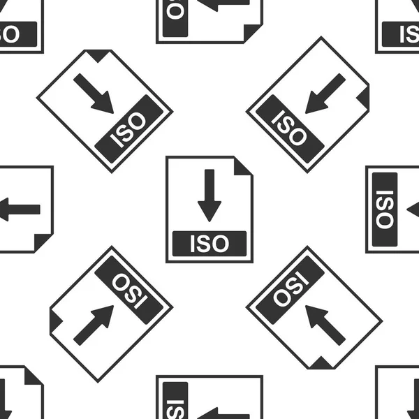 Icono del documento ISO. Descargar icono de botón ISO patrón sin costuras sobre fondo blanco. Diseño plano. Ilustración vectorial — Vector de stock