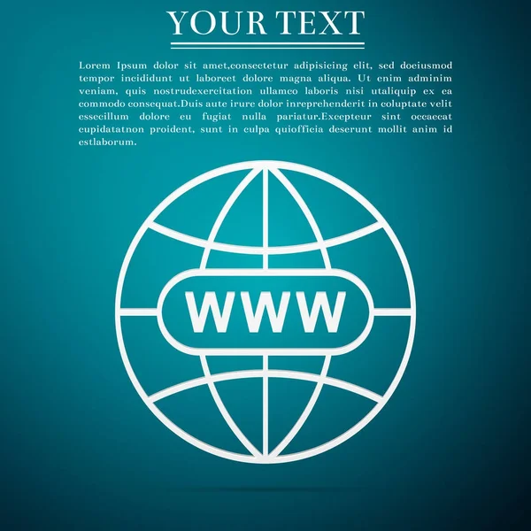 Ir para ícone da Web isolado no fundo azul. Ícone Www. Pictograma do site. Símbolo mundial da web. Símbolo da Internet para o design do seu site, logotipo, aplicativo, UI. Design plano. Ilustração vetorial — Vetor de Stock