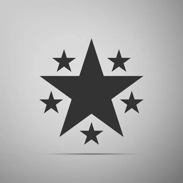 星のアイコンは、灰色の背景に分離されました。最高評価、お気に入り賞のシンボル。フラットなデザイン。ベクトル図 — ストックベクタ