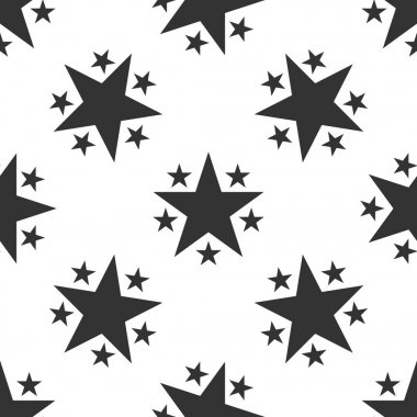 Yıldız simgesi beyaz zemin üzerine Dikişsiz desen. En sevdiğim, en iyi puan, Ödülü sembolü. Düz tasarım. Vektör çizim