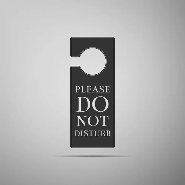 Please do not disturb icon isolated on grey background. Hotel Door Hanger Tags. Flat design. Vector Illustration — Stock Vector