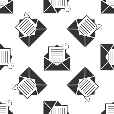 Alınan iletiyi kavramı. Yeni, e-posta gelen ileti, sms. Posta teslim hizmeti. Beyaz arka plan üzerinde zarf düz simgesi seamless modeli. Vektör çizim