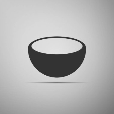 Gri arka plan üzerinde izole kase simgesi. Düz tasarım. Vektör çizim