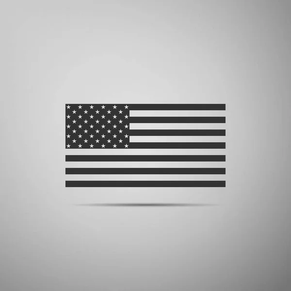Icône drapeau américain isolée sur fond gris. Drapeau des États-Unis. Design plat. Illustration vectorielle — Image vectorielle