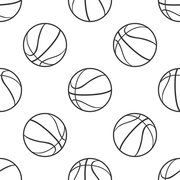 Basketball ball icon seamless pattern on white background. Sport symbol. Flat design. Vector Illustration — Stock Vector