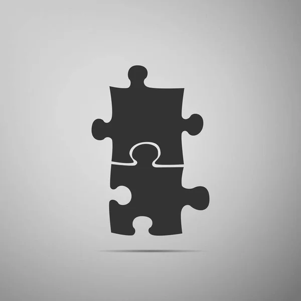 Pezzo di icona puzzle isolato su sfondo grigio. Moderno appartamento, business, marketing, finanza, concetto di internet. Design piatto. Illustrazione vettoriale — Vettoriale Stock