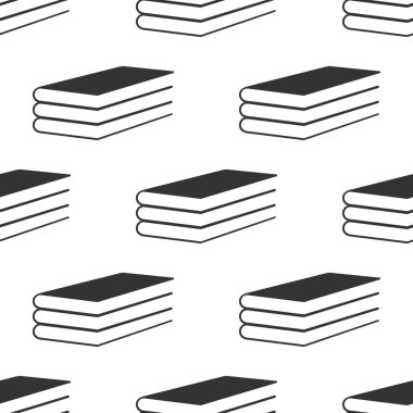 Beyaz arka plan üzerinde kitap simgesi seamless modeli. Düz tasarım. Vektör çizim