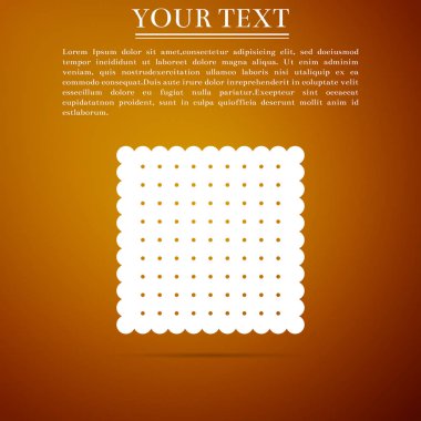 Tanımlama bilgisi simgesi izole kahverengi zemin üzerinde. Pasta söyle. Bisküvi sembolü. Düz tasarım. Vektör çizim