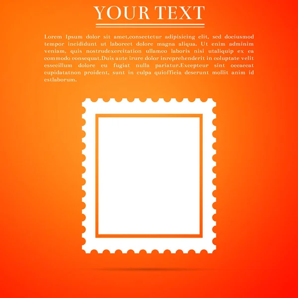 Ícone de carimbo postal isolado no fundo laranja. Design plano. Ilustração vetorial — Vetor de Stock