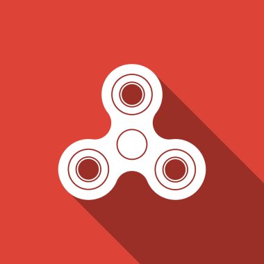 Değer değiştirici simgesi ile uzun gölge izole kıpır. Stres giderici oyuncak. Son moda el spinner. Düz tasarım. Vektör çizim