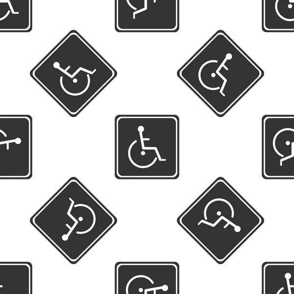 Disabled handicap icono patrón sin costuras sobre fondo blanco. Señal para minusválidos en silla de ruedas. Diseño plano. Ilustración vectorial — Archivo Imágenes Vectoriales