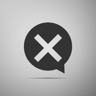 X Mark, Cross in circle icon isolated on grey background. Check cross mark icon. Flat design. Vector Illustration clipart