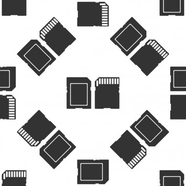 Beyaz arka plan üzerinde SD kartı simgesi seamless modeli. Hafıza kartı. Uyarlamak kutsal kişilerin resmi. Düz tasarım. Vektör çizim