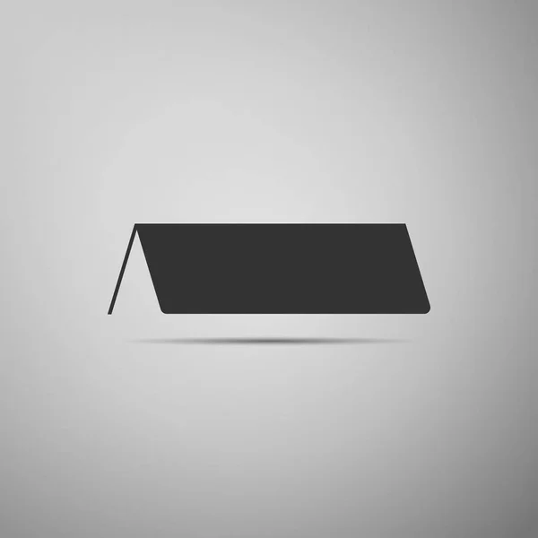 Leeres Papiertischkartensymbol isoliert auf grauem Hintergrund. Zeltkartensymbol. flache Bauweise. Vektorillustration — Stockvektor