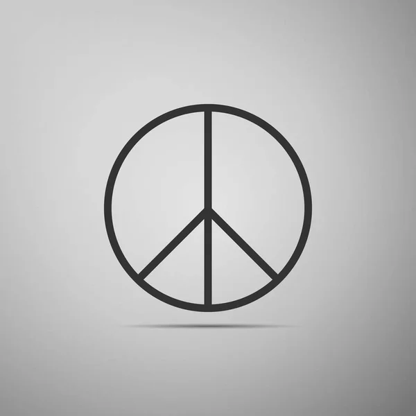 Peace sign icon isolated on grey background. Hippie symbol of peace. Flat design. Vector Illustration — Stock Vector