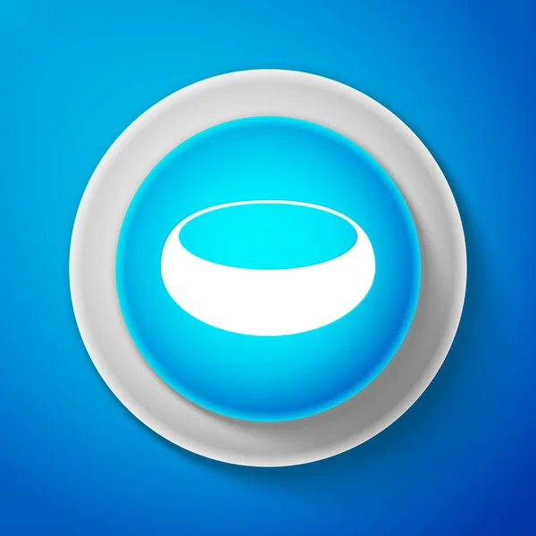 Значок "Белая чаша" выделен на синем фоне. Круговая синяя кнопка с белой линией. Векторная миграция — стоковый вектор