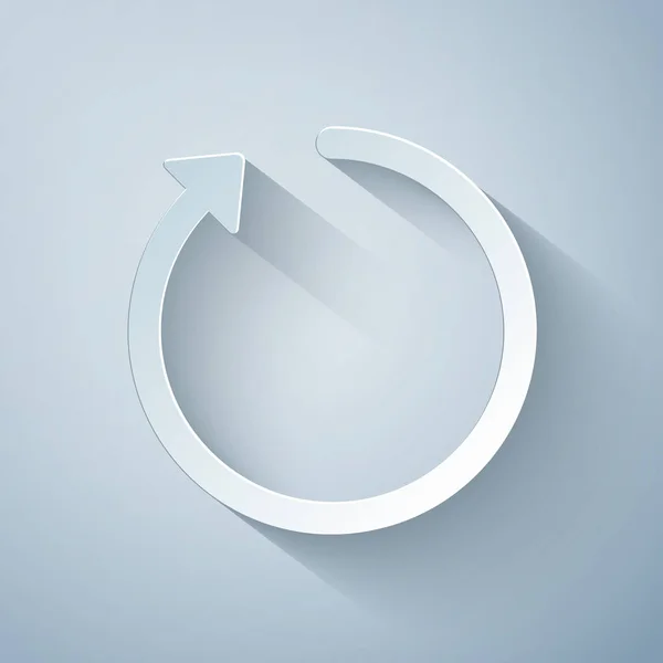 Bildaktualisierungs-Symbol auf grauem Hintergrund. Papierkunst. Vektorillustration — Stockvektor