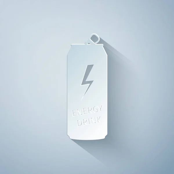 Energy-Drink-Symbol aus Papier isoliert auf grauem Hintergrund. Papierkunst. Vektorillustration — Stockvektor