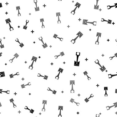 Siyah Lokomotif piston simgesi beyaz zeminde izole edilmiş. Araba motoru pistonu işareti. Vektör İllüstrasyonu