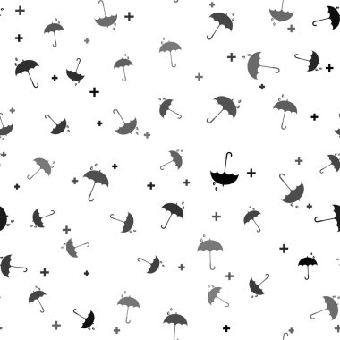 Beyaz zemin üzerinde izole edilmiş siyah klasik şık şemsiye simgesi. Yağmur koruma sembolü. Vektör İllüstrasyonu