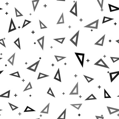 Siyah Üçgen cetvel simgesi beyaz arkaplandaki kusursuz deseni izole etti. Düz sembol. Geometrik sembol. Vektör İllüstrasyonu