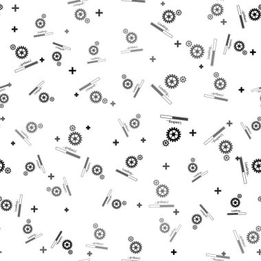 Siyah yükleme ve vites simgesi beyaz arka planda izole edilmiş. İlerleme çubuğu simgesi. Sistem yazılım güncellemesi. İşlem sembolü yükleniyor. Vektör İllüstrasyonu