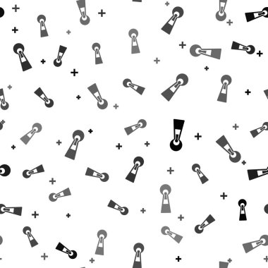 Siyah Anahtar Deliği simgesi beyaz arkaplanda kusursuz desen. Başarının anahtarı, iş konsepti. Anahtar deliği bilmece, sır, röntgencilik, güvenlik, güvenlik kavramını ifade eder. Vektör İllüstrasyonu