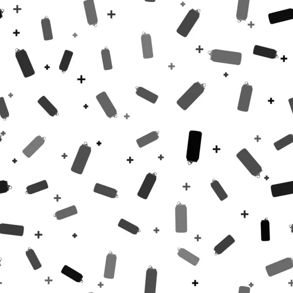 ブラックアルミは 白の背景に分離シームレスなパターンをアイコンすることができます ベクターイラスト — ストックベクタ