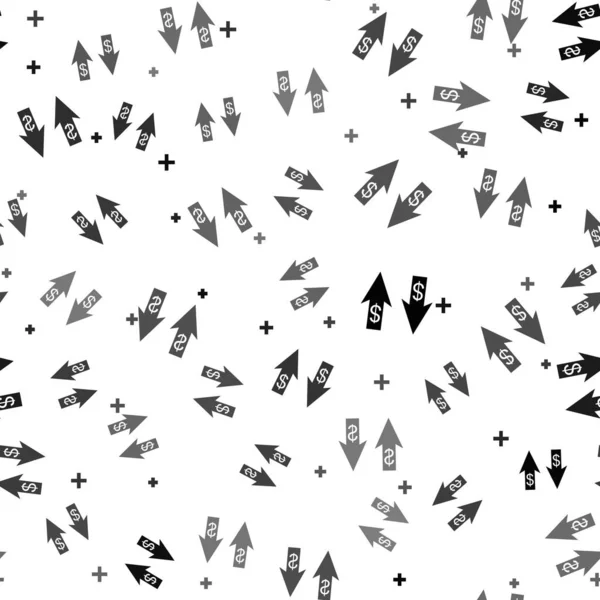 Flèches Noires Vers Haut Vers Bas Avec Symbole Dollar Icône — Image vectorielle