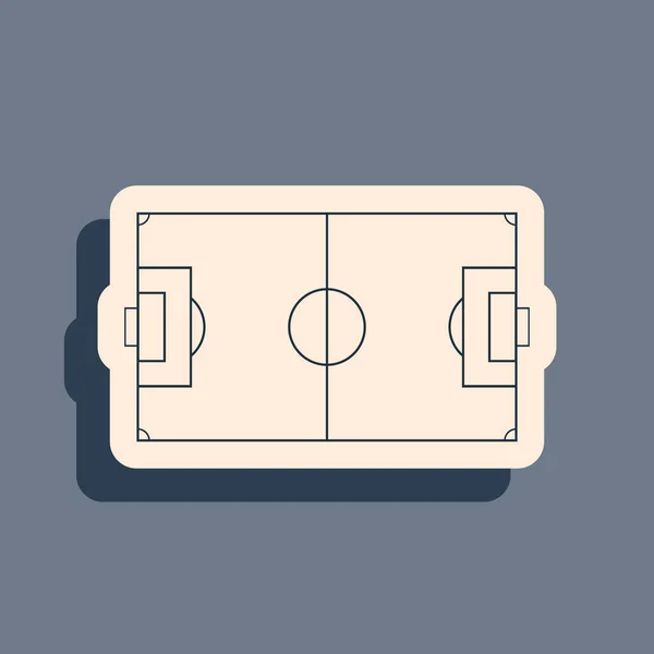 Terrain de football noir ou icône de terrain de football isolé sur fond gris. Style ombre longue. Illustration vectorielle — Image vectorielle
