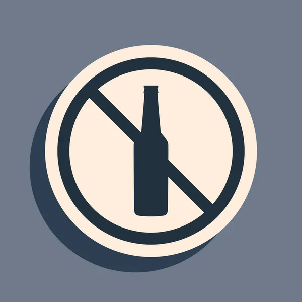 Schwarz Kein Alkoholsymbol Isoliert Auf Grauem Hintergrund Alkoholverbot Verbotenes Symbol — Stockvektor