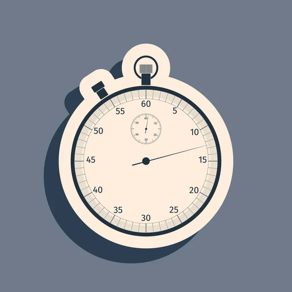 Black Classic Stoppuhr Symbol Isoliert Auf Grauem Hintergrund Zeitsymbol Chronometerzeichen — Stockvektor
