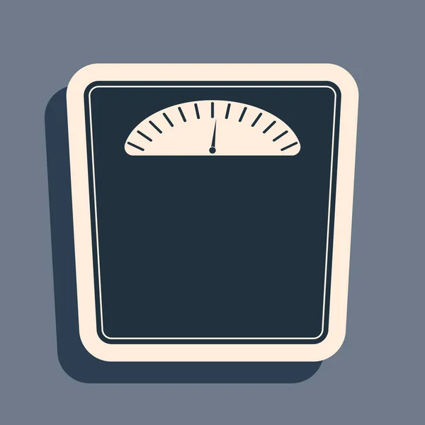 Black Bathroom Scales Icon Isolated Grey Background Weight Measure Equipment — Stock Vector