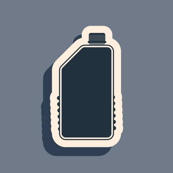 Negro Productos Químicos Del Hogar Icono Botella Plástico Blanco Sobre — Archivo Imágenes Vectoriales
