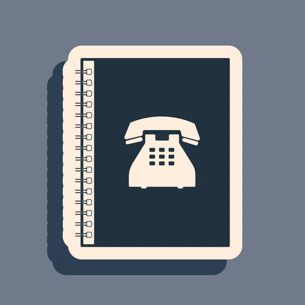 Μαύρο Εικονίδιο Τηλεφωνικού Καταλόγου Απομονωμένο Γκρι Φόντο Βιβλίο Διευθύνσεων Τηλεφωνικός — Διανυσματικό Αρχείο