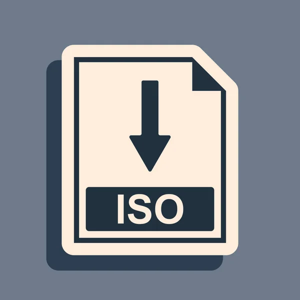 Черный Значок Iso Файла Документа Иконка Кнопки Iso Выделена Сером — стоковый вектор