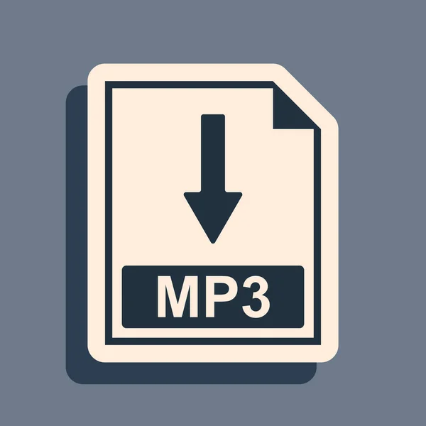 Black Mp3 File Document Icon Download Mp3 Button Icon Isolated — Stock Vector