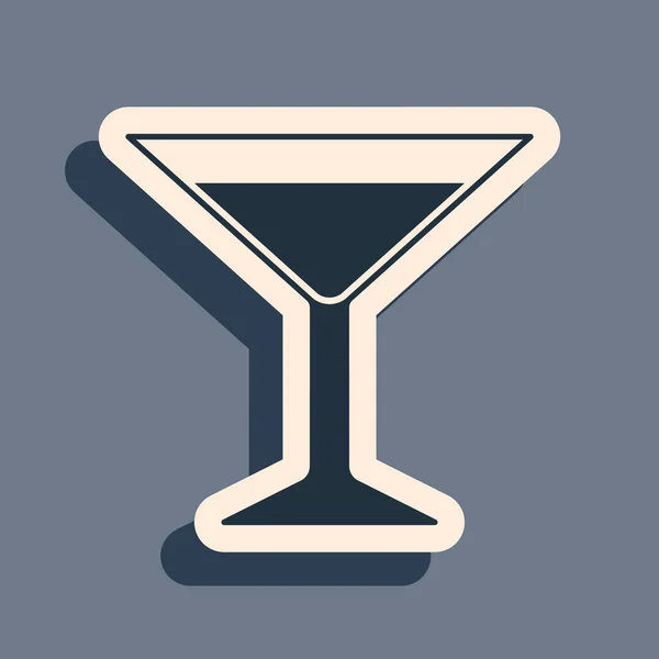 Icono Vidrio Martini Negro Aislado Sobre Fondo Gris Icono Cóctel — Vector de stock