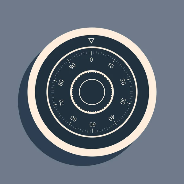 Schwarz Sicheres Zahlenschloss Radsymbol Isoliert Auf Grauem Hintergrund Schutzkonzept Passwort — Stockvektor