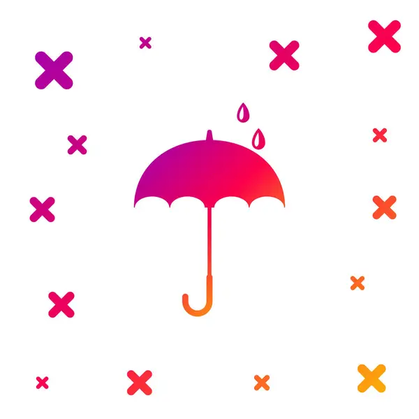 Color Classic elegáns nyitott esernyő ikon elszigetelt fehér háttér. Esővédő szimbólum. Fokozatos véletlenszerű dinamikus formák. Vektorillusztráció — Stock Vector
