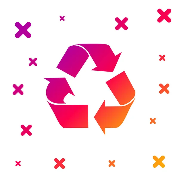 Color Reciclar icono de símbolo aislado sobre fondo blanco. Icono de flecha circular. El medio ambiente reciclable se vuelve verde. Gradiente formas dinámicas aleatorias. Ilustración vectorial — Archivo Imágenes Vectoriales